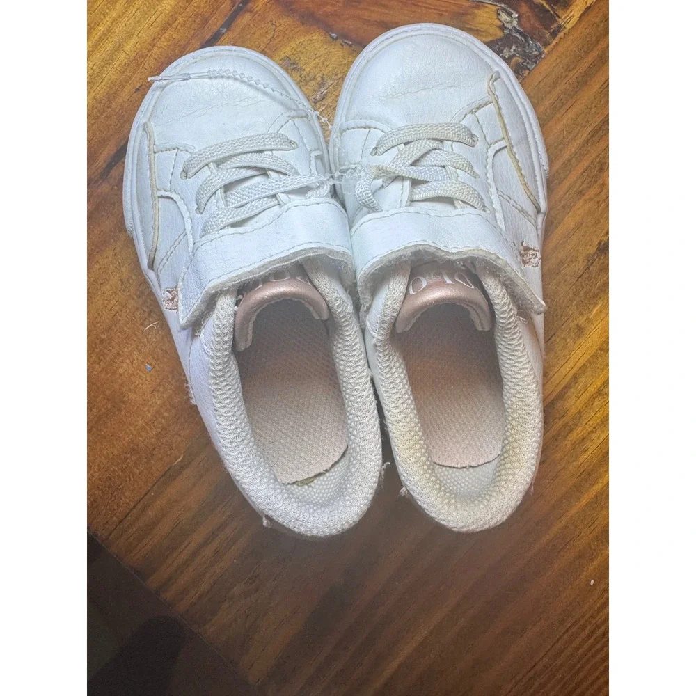 Polo Ralph Lauren Theron IV PS White Rose Gold Toddler Girls Sneakers Size 6
